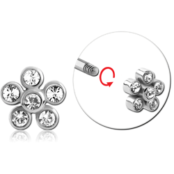 STERILE SURGICAL STEEL GRADE 316L MICRO THREADED JEWELED FLOWER ATTACHMENT