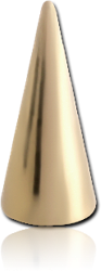 ZIRCON GOLD PVD COATED SURGICAL STEEL GRADE 316L MICRO LONG CONE