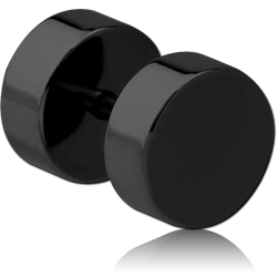 BLACK PVD COATED SURGICAL STEEL GRADE 316L FAKE PLUG