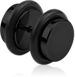 BLACK PVD COATED SURGICAL STEEL GRADE 316L FAKE PLUG