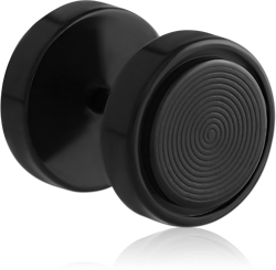 BLACK PVD COATED SURGICAL STEEL GRADE 316L FAKE PLUG