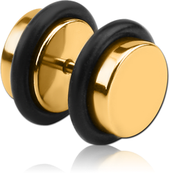 GOLD PVD COATED SURGICAL STEEL GRADE 316L FAKE PLUG