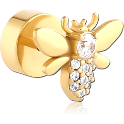 GOLD PVD COATED SURGICAL STEEL GRADE 316L FAKE PLUG