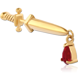 GOLD PVD COATED SURGICAL STEEL GRADE 316L JEWELED FAKE PLUG