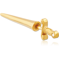 GOLD PVD COATED SURGICAL STEEL GRADE 316L JEWELED FAKE PLUG