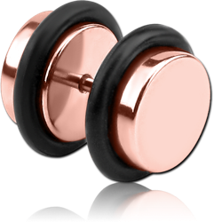 ROSE GOLD PVD COATED SURGICAL STEEL GRADE 316L FAKE PLUG