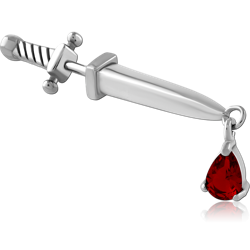 SURGICAL STEEL GRADE 316L JEWELED FAKE PLUG