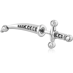 SURGICAL STEEL GRADE 316L JEWELED FAKE PLUG