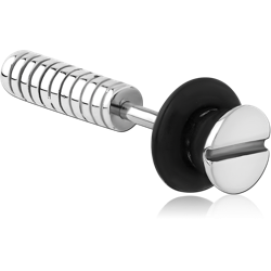 SURGICAL STEEL GRADE 316L TWO SIDED JEWELED FAKE PLUG - SCREW