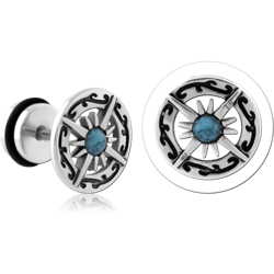 SURGICAL STEEL GRADE 316L JEWELED FAKE PLUG