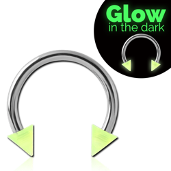 STERILE SURGICAL STEEL GRADE 316L MICRO CIRCULAR BARBELL WITH UV GLOW IN DARK CONES
