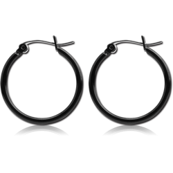 BLACK PVD COATED SURGICAL STEEL GRADE 316L WIRE EAR HOOPS