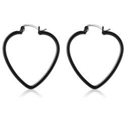 BLACK PVD COATED SURGICAL STEEL GRADE 316L WIRE EAR HOOPS