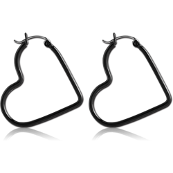 BLACK PVD COATED SURGICAL STEEL GRADE 316L WIRE EAR HOOPS