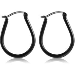 BLACK PVD COATED SURGICAL STEEL GRADE 316L WIRE EAR HOOPS