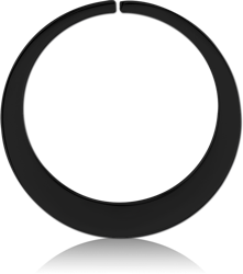 BLACK PVD COATED WIRE CUT ROUND HOOP EARRING FOR TUNNEL