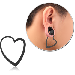 BLACK PVD 316L SURGICAL STEEL HOOP EARRING FOR TUNNEL