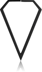 BLACK PVD COATED WIRE CUT HOOP EARRING FOR TUNNEL