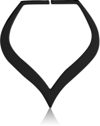 BLACK PVD COATED WIRE CUT LEAF HOOP EARRING FOR TUNNEL