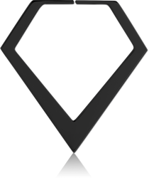 BLACK PVD COATED WIRE CUT DIAMOND HOOP EARRING FOR TUNNEL