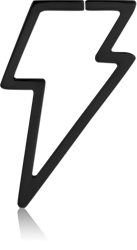 BLACK PVD COATED WIRE CUT HOOP EARRING FOR TUNNEL