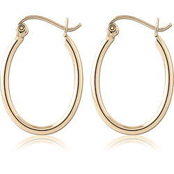 GOLD PVD 18K COATED SURGICAL STEEL GRADE 316L WIRE HOOP EARRINGS