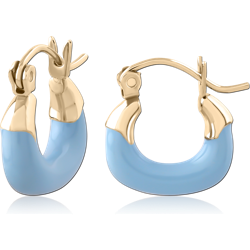 GOLD PVD 18K COATED SURGICAL STEEL GRADE 316L HOOP EARRINGS PAIR