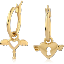 STERLING 925 SILVER GOLD PLATED 18K JEWELED WIRE HOOP EARRINGS