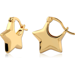 STERLING 925 SILVER GOLD PLATED 18K JEWELED WIRE HOOP EARRINGS