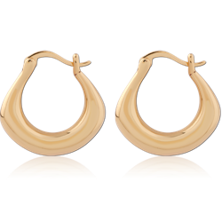 STERLING 925 SILVER GOLD PLATED 18K JEWELED WIRE HOOP EARRINGS SPECIAL NEW DESIGN