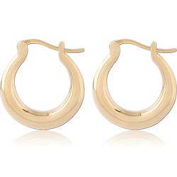 STERLING 925 SILVER GOLD PLATED 18K HOOP