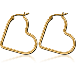 GOLD PVD COATED SURGICAL STEEL GRADE 316L WIRE HOOP EARRINGS