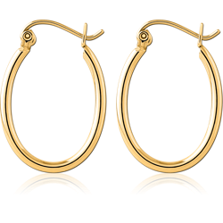 GOLD PVD COATED SURGICAL STEEL GRADE 316L WIRE HOOP EARRINGS