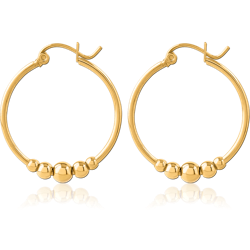 GOLD PVD COATED SURGICAL STEEL GRADE 316L WIRE HOOP EARRINGS