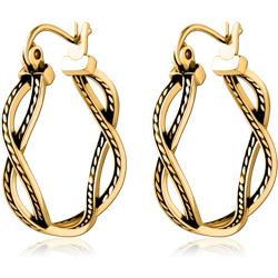 GOLD PVD COATED SURGICAL STEEL GRADE 316L WIRE HOOP EARRINGS
