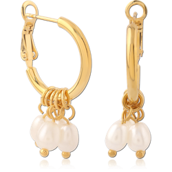 316L GOLD PVD COATED SURGICAL STEEL GRADE 316L WIRE HOOP EARRINGS