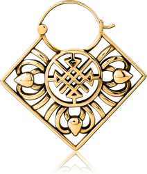 GOLD PVD COATED SURGICAL STEEL GRADE 316L HOOP EARRING FOR TUNNEL