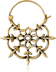 GOLD PVD COATED SURGICAL STEEL GRADE 316L HOOP EARRING FOR TUNNEL