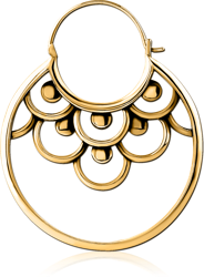 GOLD PVD COATED SURGICAL STEEL GRADE 316L HOOP EARRING FOR TUNNEL