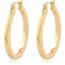 STERLING 925 SILVER GOLD PLATED HOOP EARRINGS