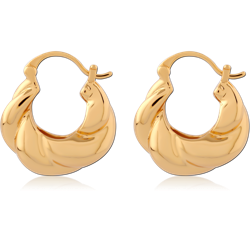 STERLING 925 SILVER GOLD PLATED JEWELED WIRE HOOP EARRINGS SPECIAL NEW DESIGN