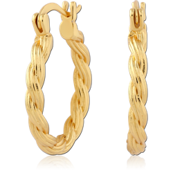 STERLING 925 SILVER GOLD PLATED JEWELED WIRE HOOP EARRINGS SPECIAL NEW DESIGN