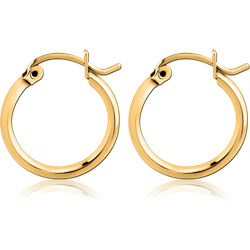 GOLD PVD COATED SURGICAL STEEL GRADE 316L ROUND WIRE EAR HOOPS