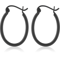 HEMETITE PVD COATED SURGICAL STEEL GRADE 316L WIRE HOOP EARRINGS