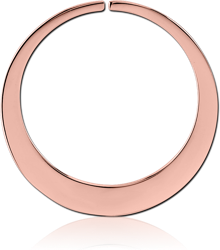 ROSE GOLD PVD COATED WIRE CUT ROUND HOOP EARRING FOR TUNNEL