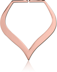 ROSE GOLD PVD COATED WIRE CUT LEAF HOOP EARRING FOR TUNNEL