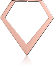 ROSE GOLD PVD COATED WIRE CUT DIAMOND HOOP EARRING FOR TUNNEL