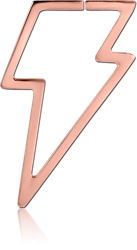 ROSE GOLD PVD COATED WIRE CUT HOOP EARRING FOR TUNNEL - LIGHTNING