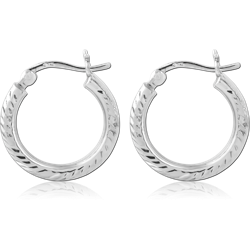 STERLING SILVER 925 RHODIUM COATED HOOP EARRINGS