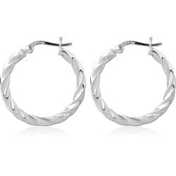 STERLING SILVER 925 RHODIUM COATED HOOP EARRINGS